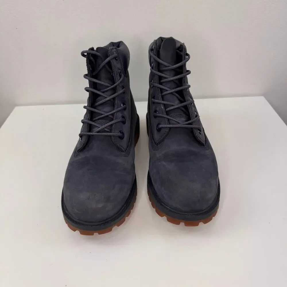 TIMBERLAND Boys Boots 6 Navy Blue Nubuck Premium Waterproof 6